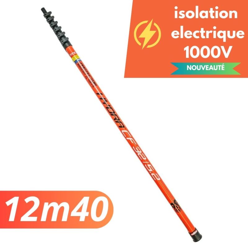 Perche télescopique en fibre de carbone Hydra CF 45/6.3