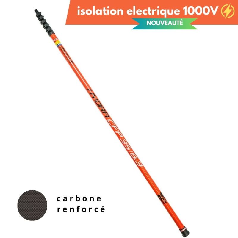 Perche télescopique carbone renforcée Hydra 23m20