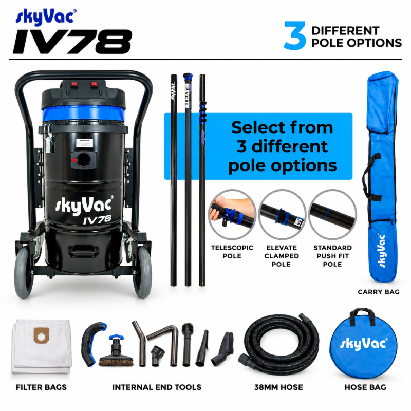 Item skyVac® Internal 78 Aspirateur industriel pour nettoyage intérieur en hauteur jusqu’à 12 mètres