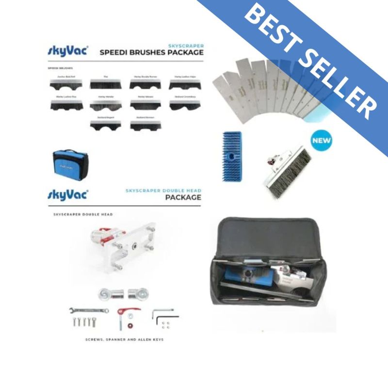 Item SKYVAC® Skyscraper® FULL KIT double tête, 10 brosse speedi, 11 lames + 2 brosses