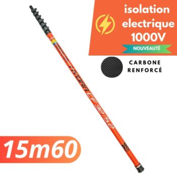 Perche télescopique en fibre de carbone renforcée Hydra CFP 55/7.3