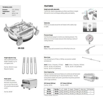 Nettoyeur de toit Mosmatic DR-520 - M22x1.5 M - 275 bar